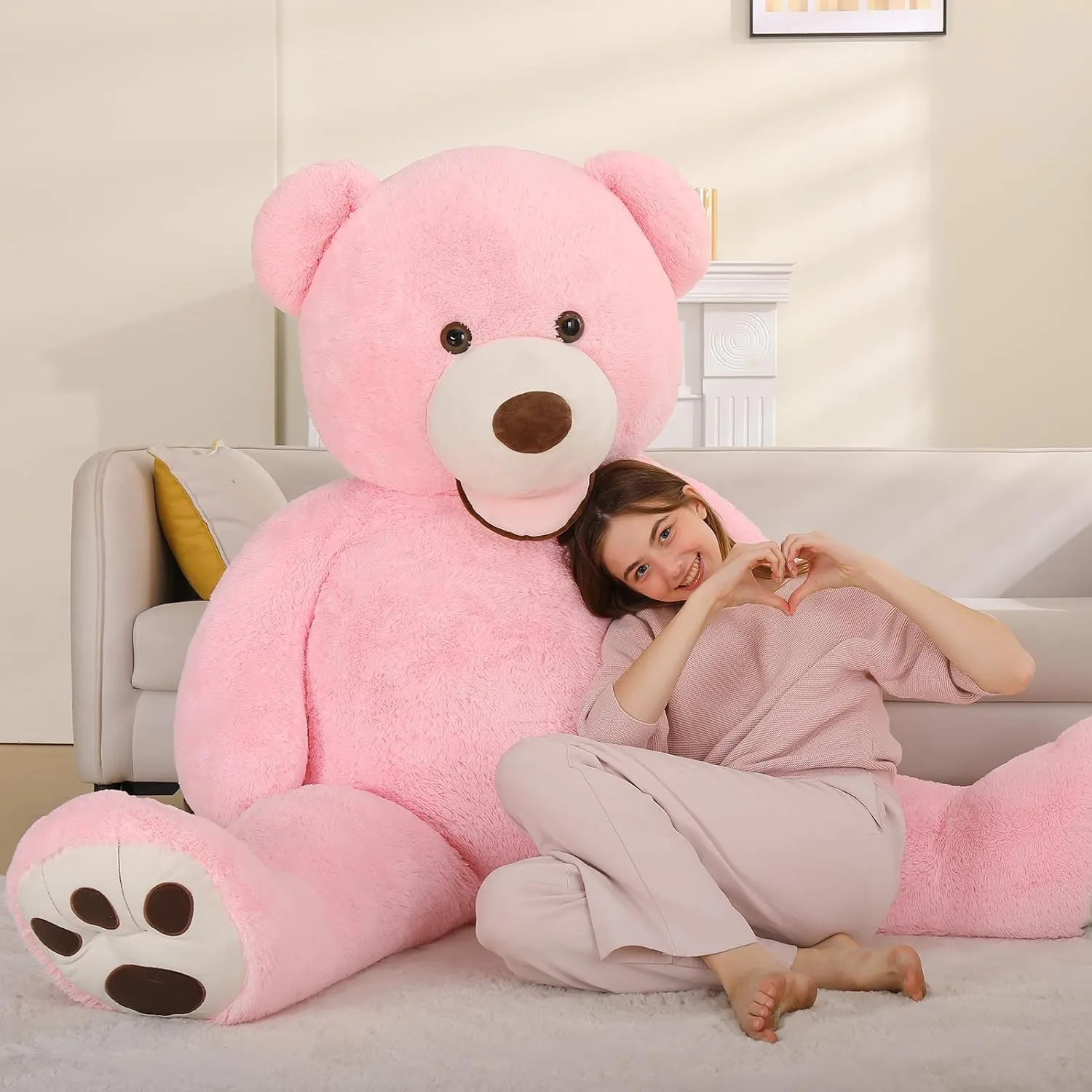 Life Size Teddy Bear Plush Toy, Multicolor, 6/8.5 FT