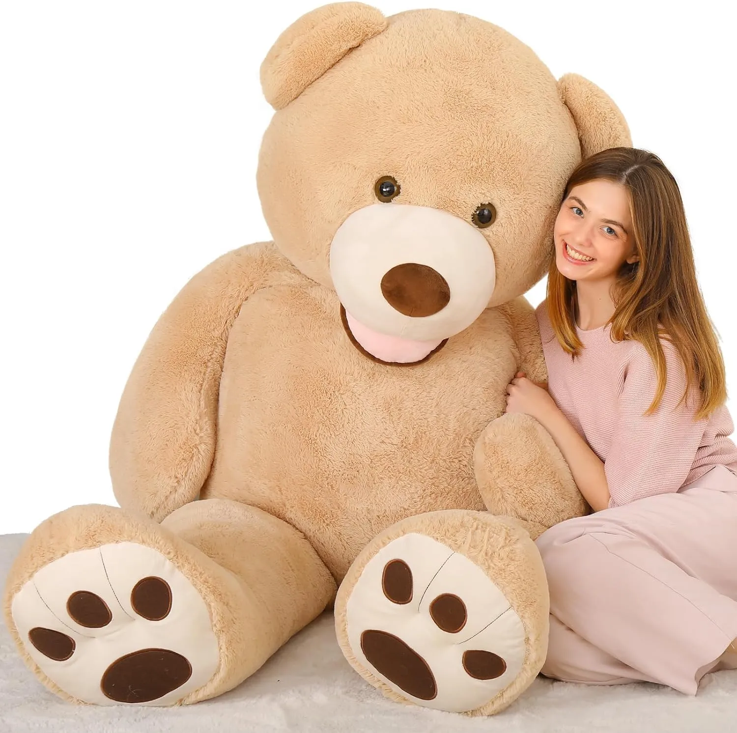 Life Size Teddy Bear Plush Toy, Multicolor, 6/8.5 FT