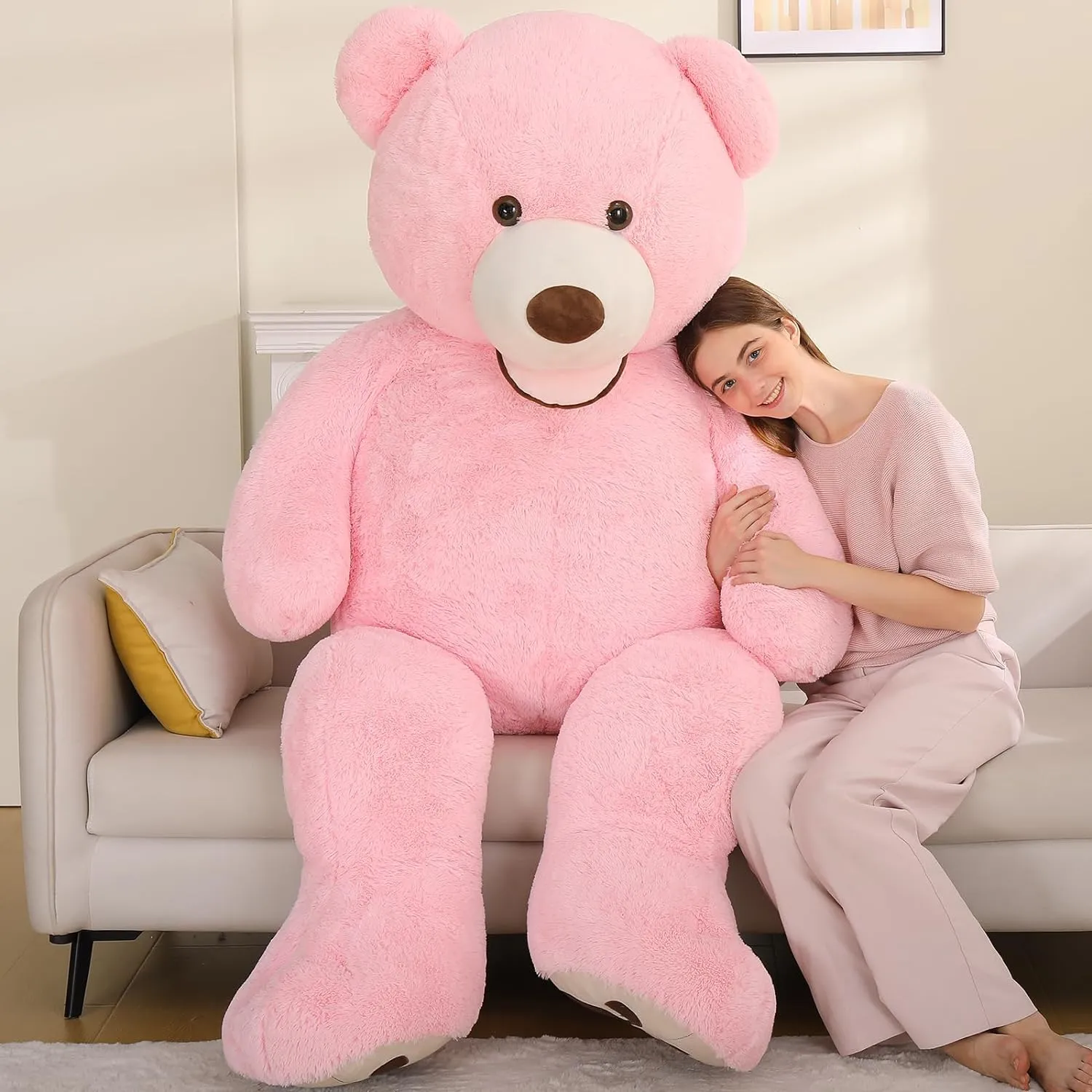 Life Size Teddy Bear Plush Toy, Multicolor, 6/8.5 FT