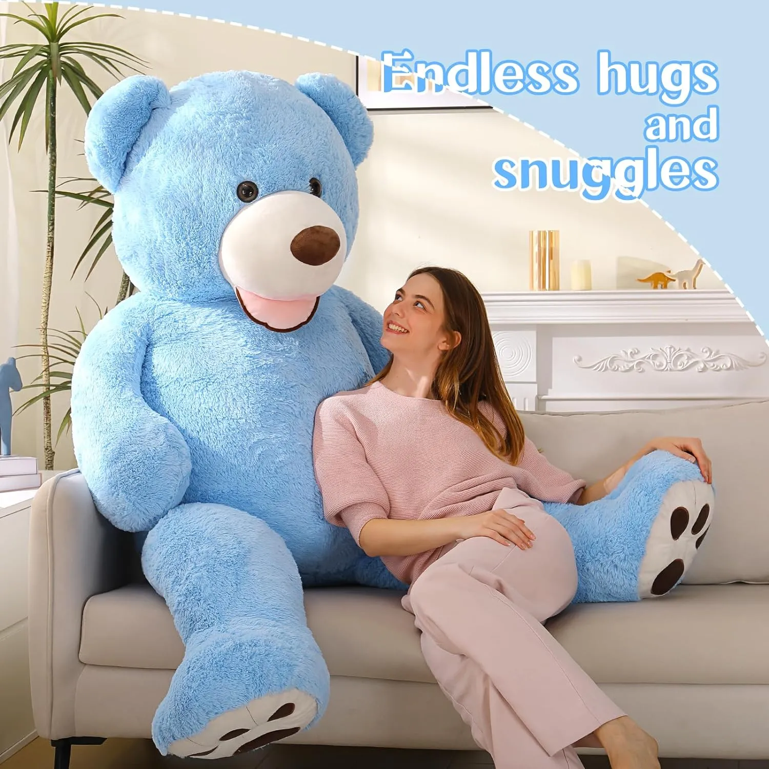 Life Size Teddy Bear Plush Toy, Multicolor, 6/8.5 FT