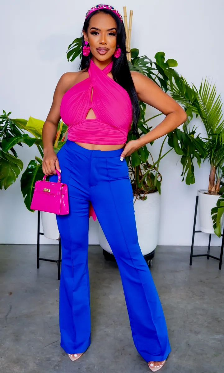 Lola Criss-Cross | Crop Top - Pink FINAL SALE