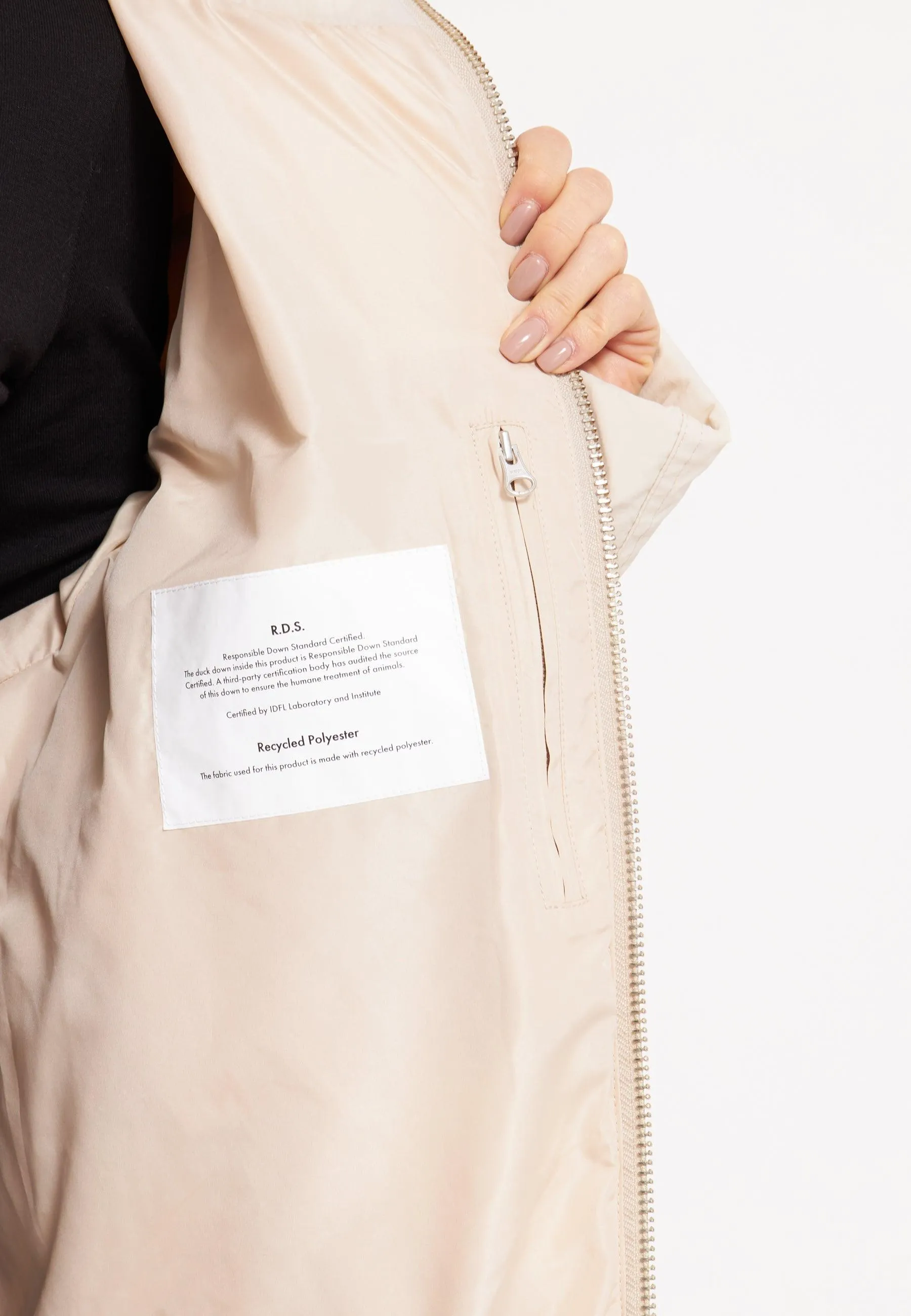 Long Hooded Puffer Jacket Off White