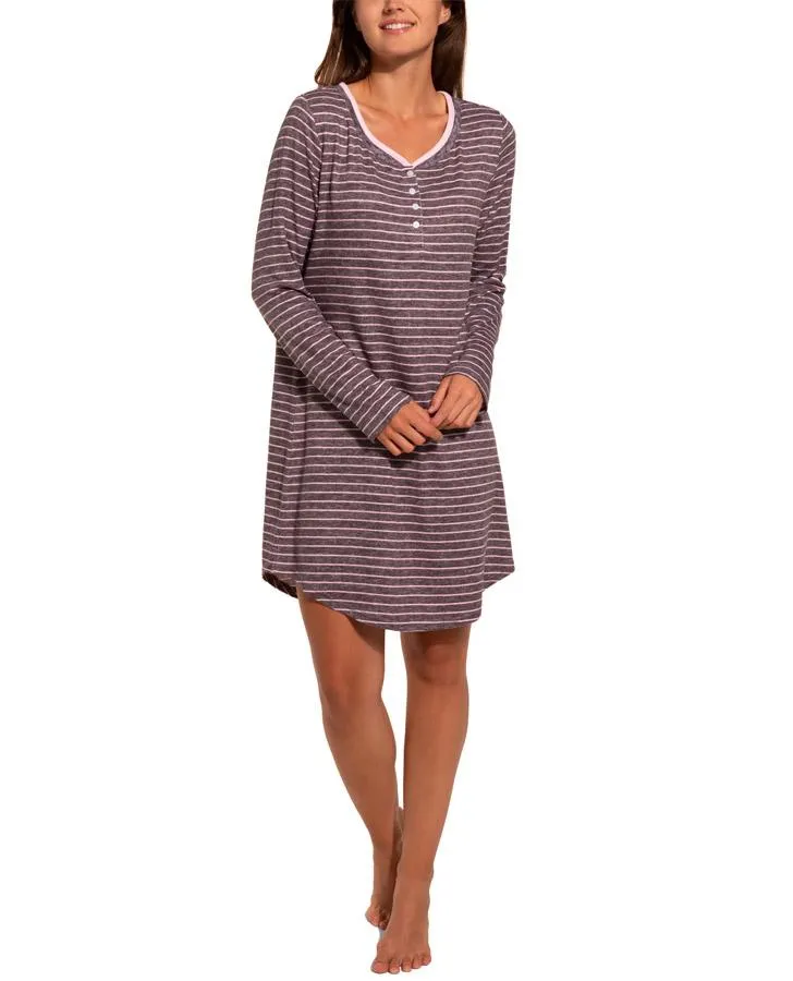 Long Sleeve Henley Sleepshirt