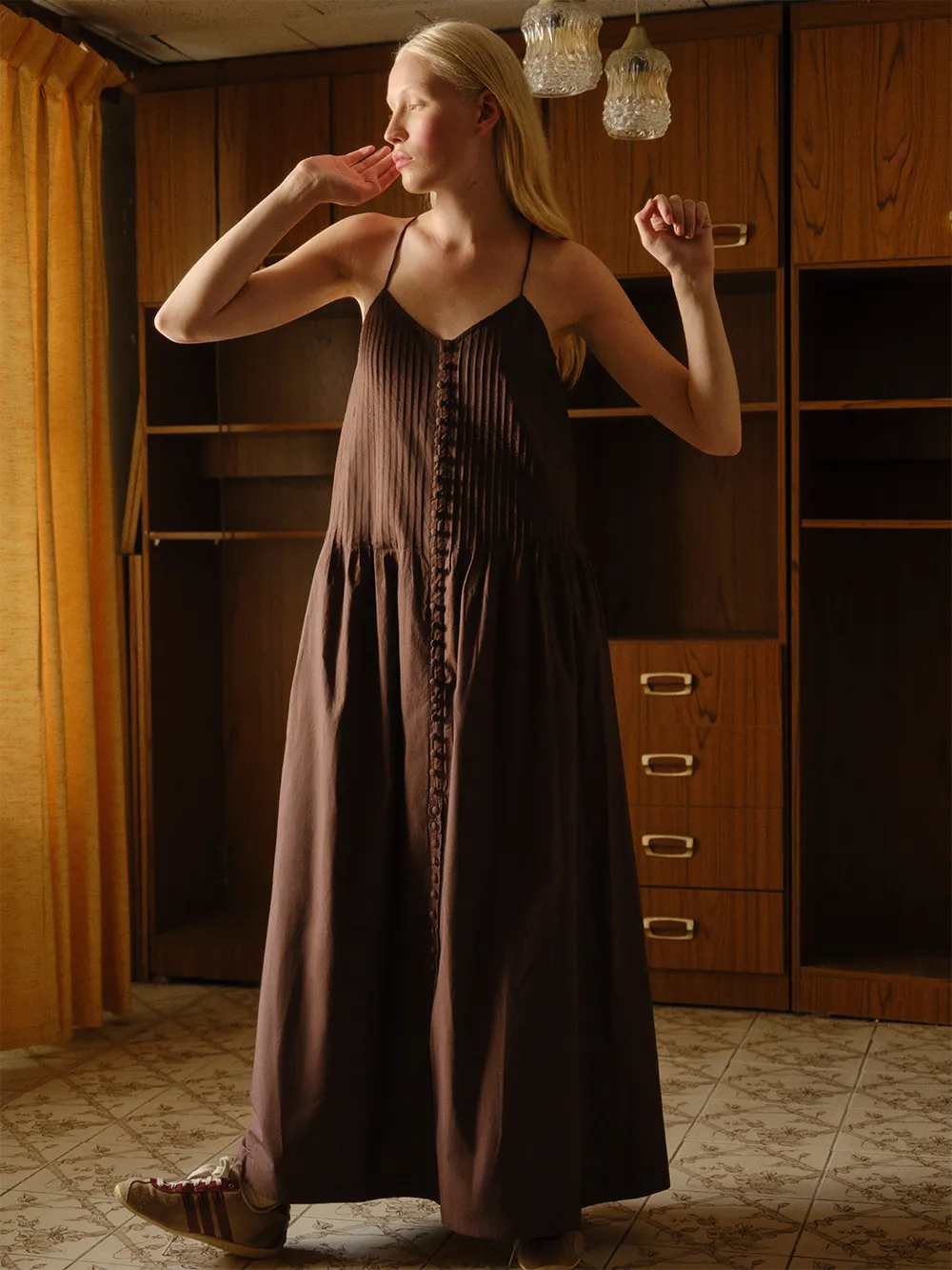 Lucia Organic Cotton Maxi Dress | Chocolate