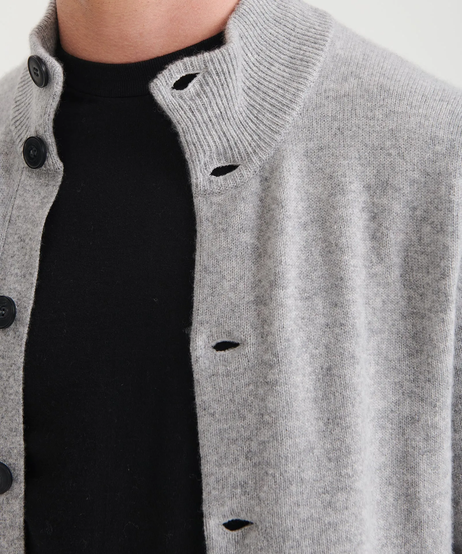 Luxe Cashmere High Neck Cardigan