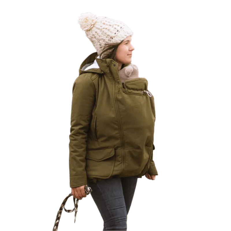 Mamalila Cosy Allrounder Softshell Maternity and Babywearing Jacket - Khaki