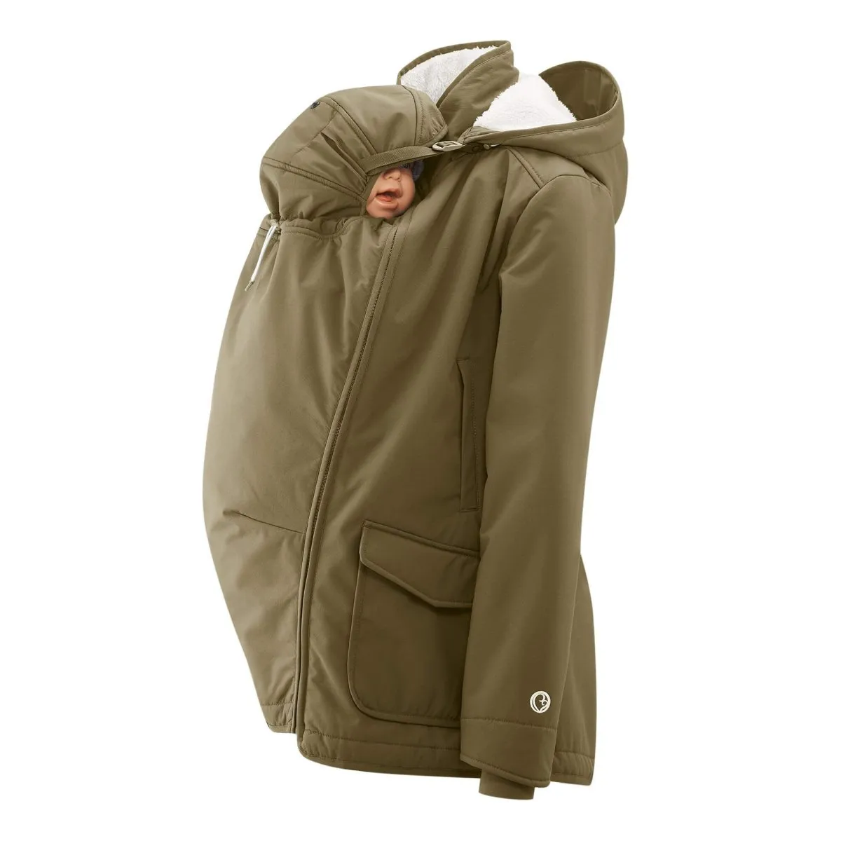 Mamalila Cosy Allrounder Softshell Maternity and Babywearing Jacket - Khaki