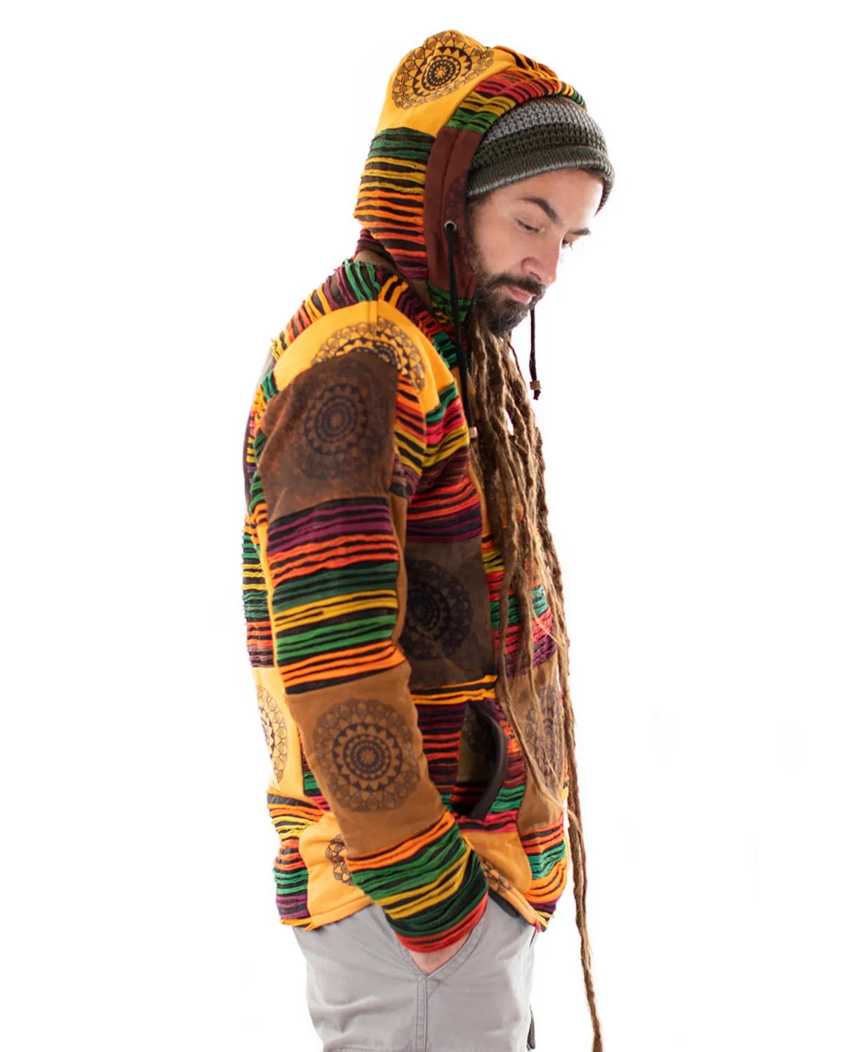 Mandala Patchwork Hooded Jacket