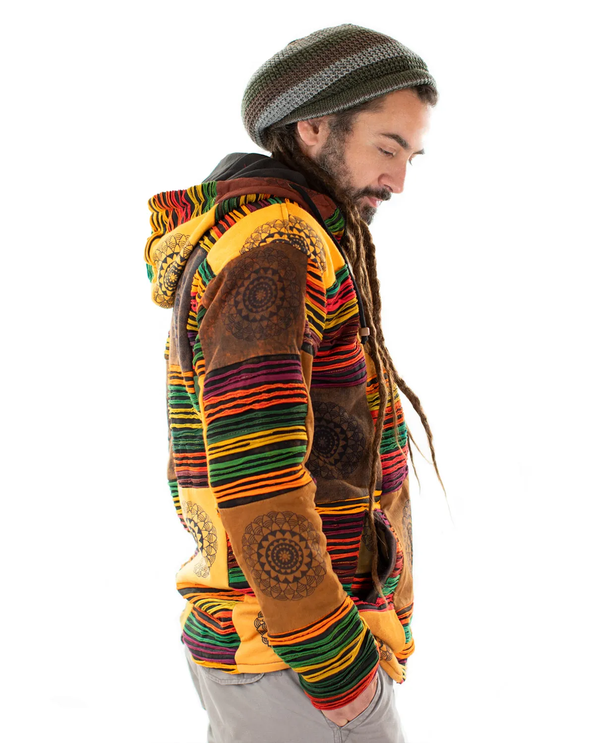 Mandala Patchwork Hooded Jacket