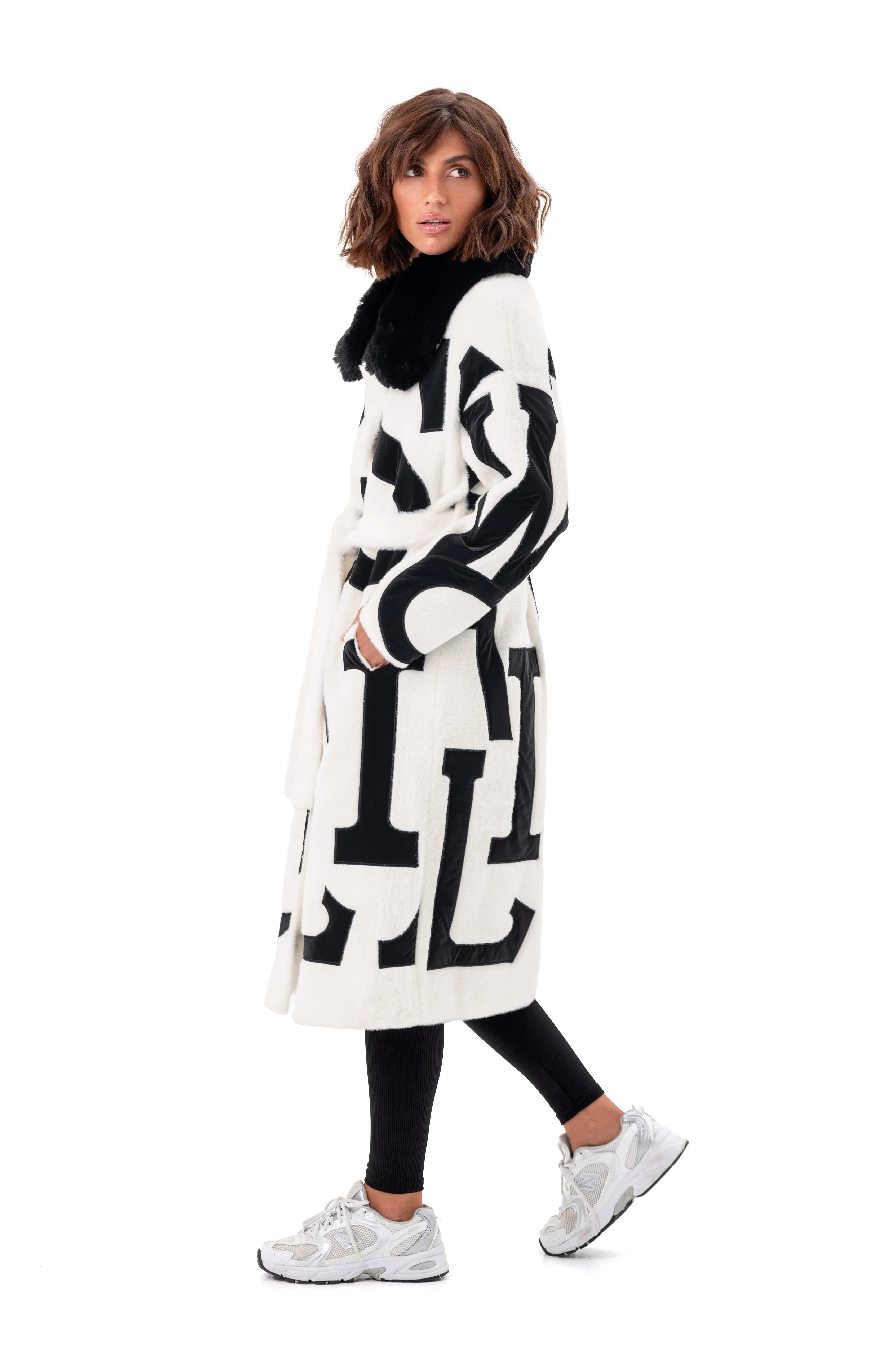 Maru Eco Fur Intarsia Winter Coat