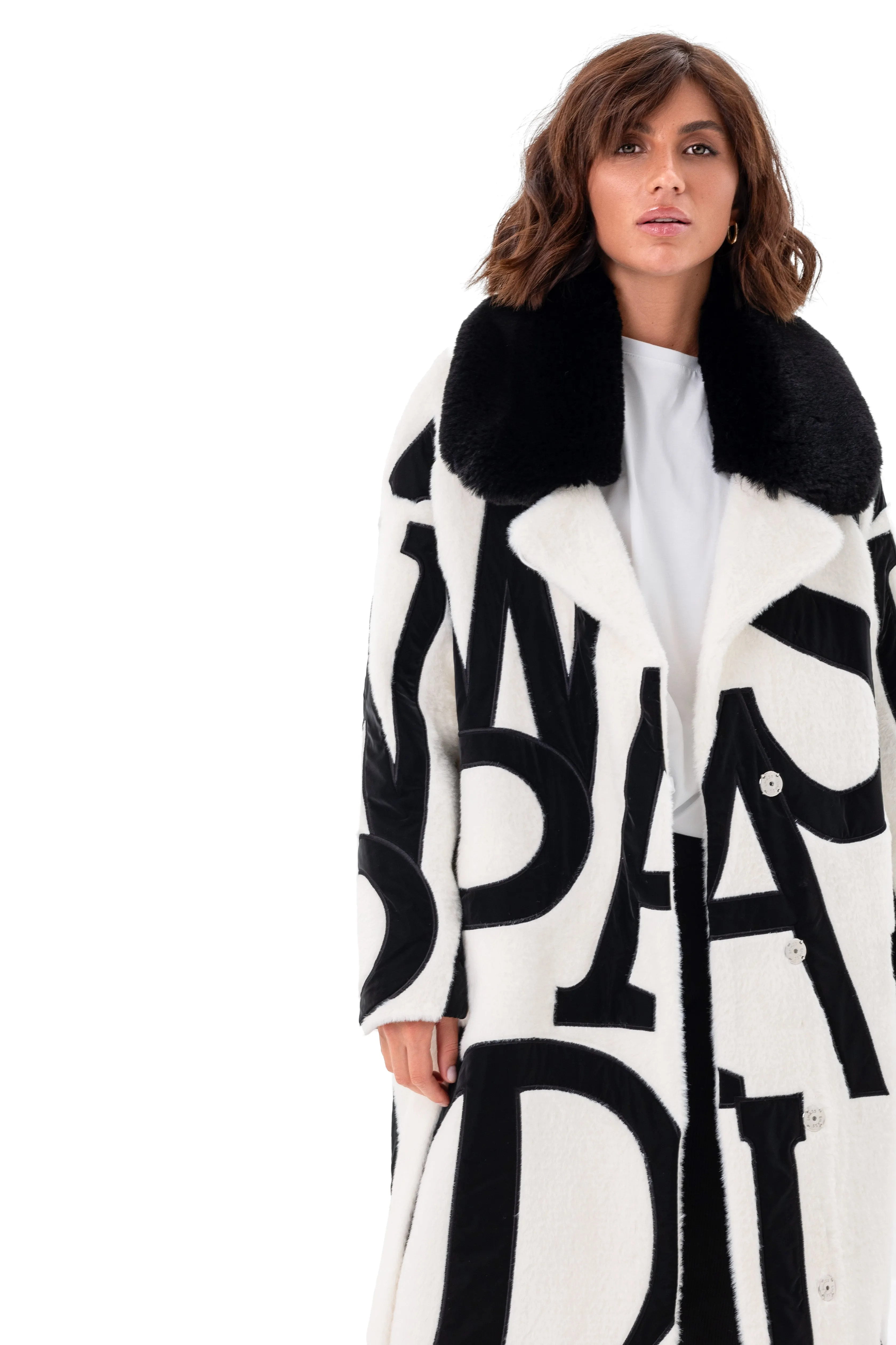 Maru Eco Fur Intarsia Winter Coat