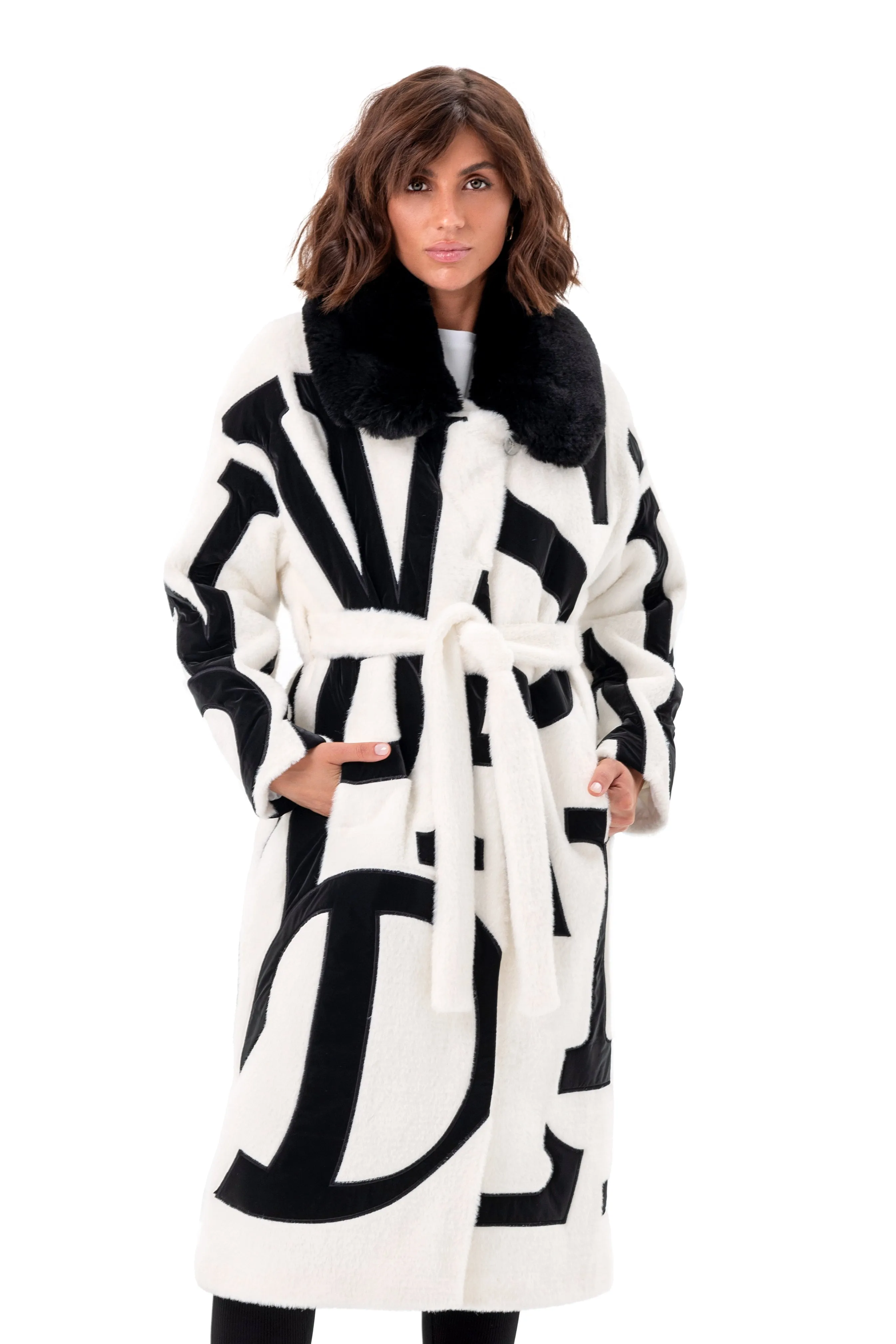 Maru Eco Fur Intarsia Winter Coat