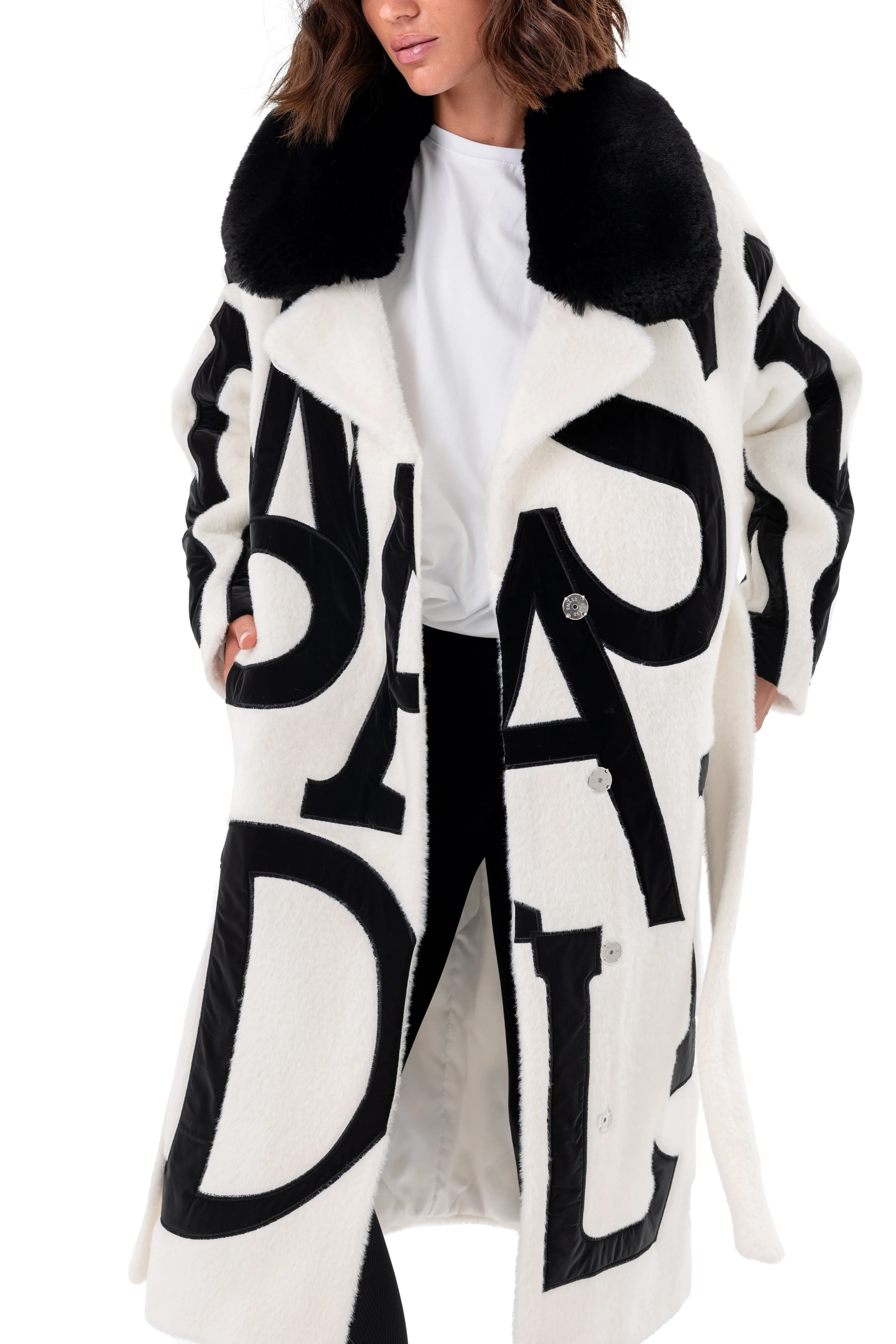 Maru Eco Fur Intarsia Winter Coat