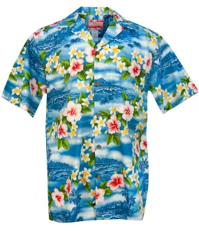 Mauka Mens Hawaiian Shirt in Blue