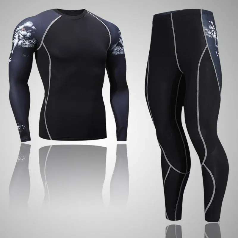 Men's Compression Tights Set for Winter Sports