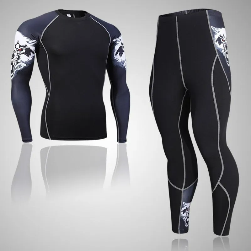 Men's Compression Tights Set for Winter Sports