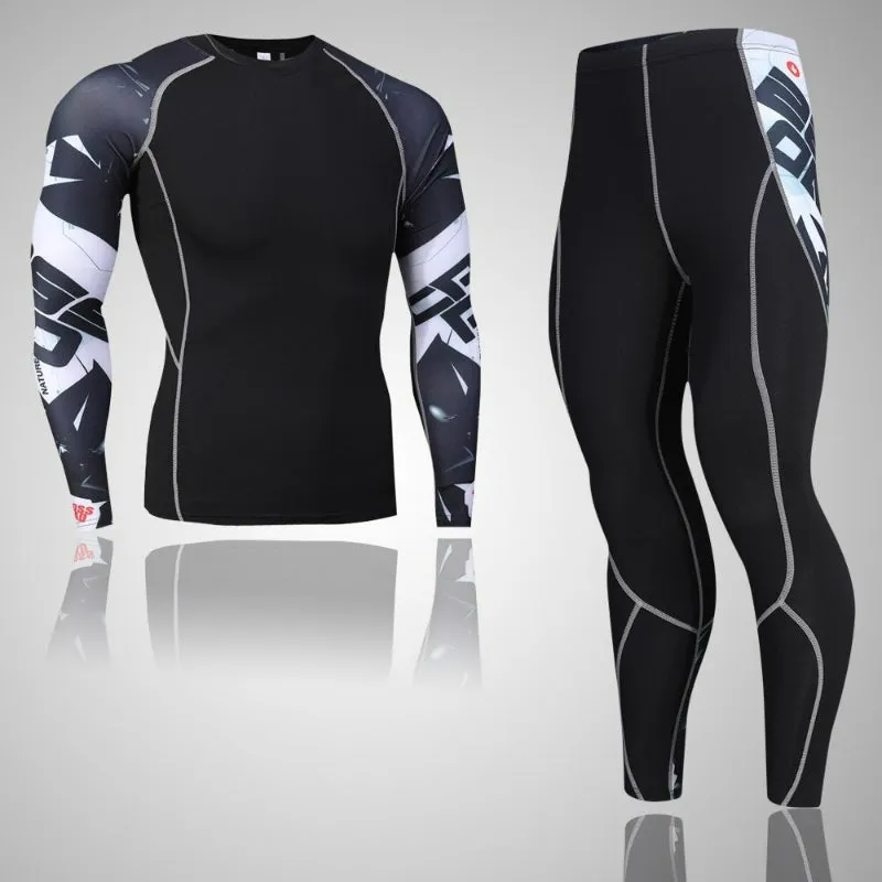 Men's Compression Tights Set for Winter Sports