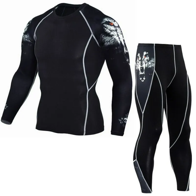 Men's Compression Tights Set for Winter Sports