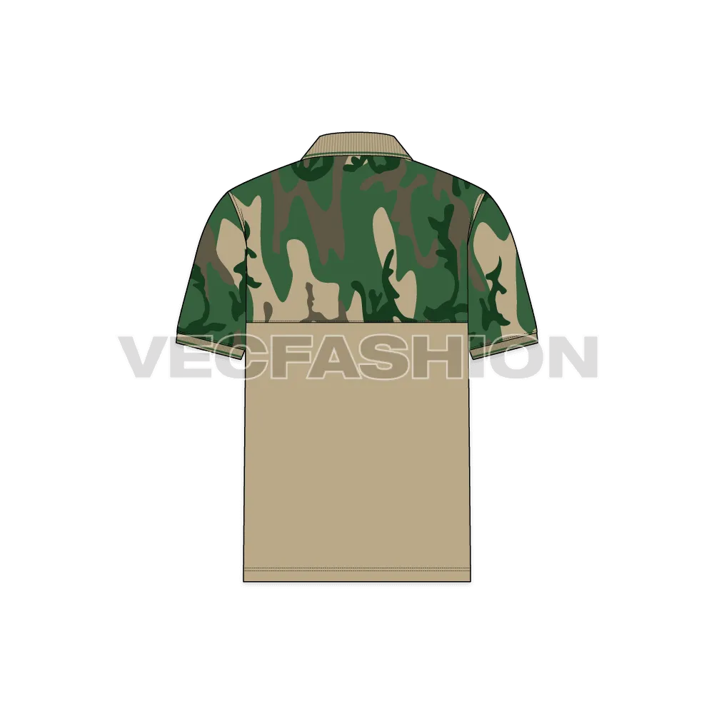 Mens Hunter Polo Shirt with Camouflage Print