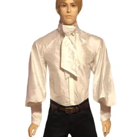 Men's Ivory Silk Dupioni French Baron Shirt