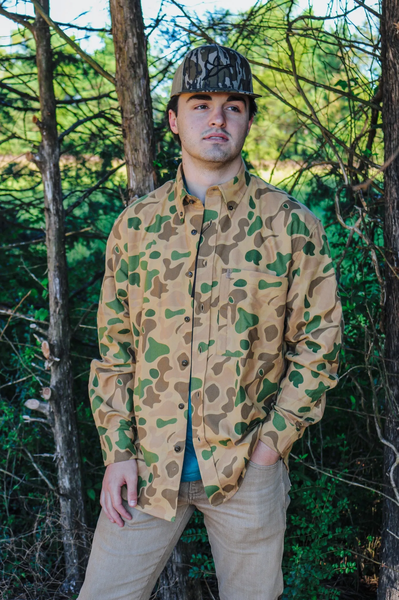 Men's Stonecamp Camo Flannel- Heybo Camo Brown