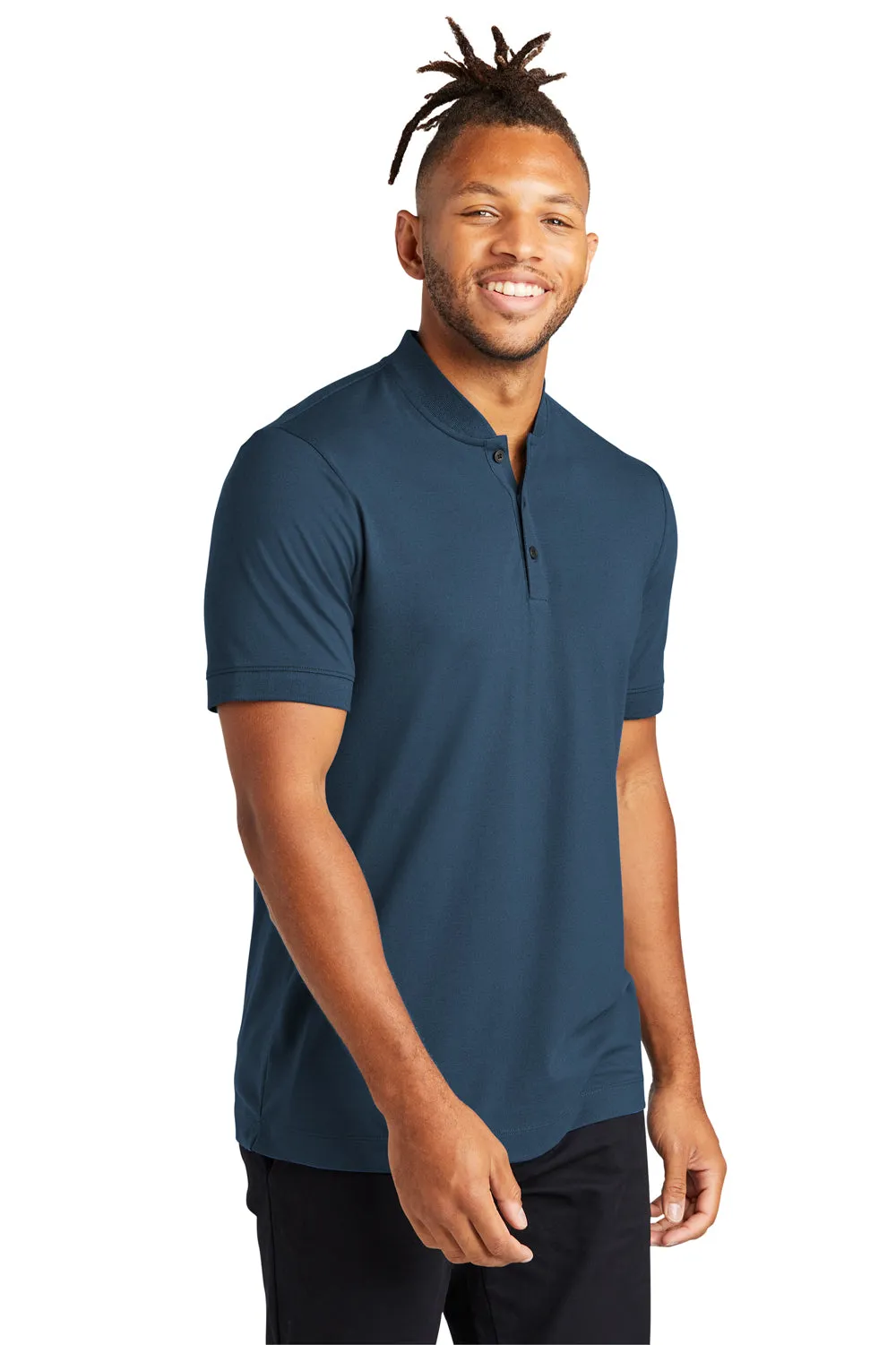 Mercer Mettle Mens Moisture Wicking Short Sleeve Henley T-Shirt - Insignia Blue