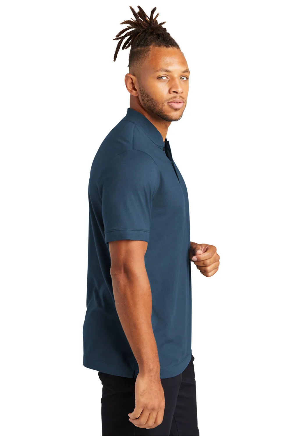 Mercer Mettle Mens Moisture Wicking Short Sleeve Henley T-Shirt - Insignia Blue