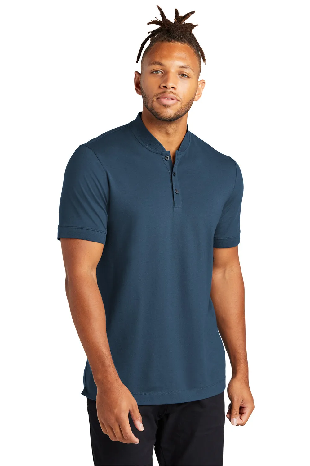 Mercer Mettle Mens Moisture Wicking Short Sleeve Henley T-Shirt - Insignia Blue