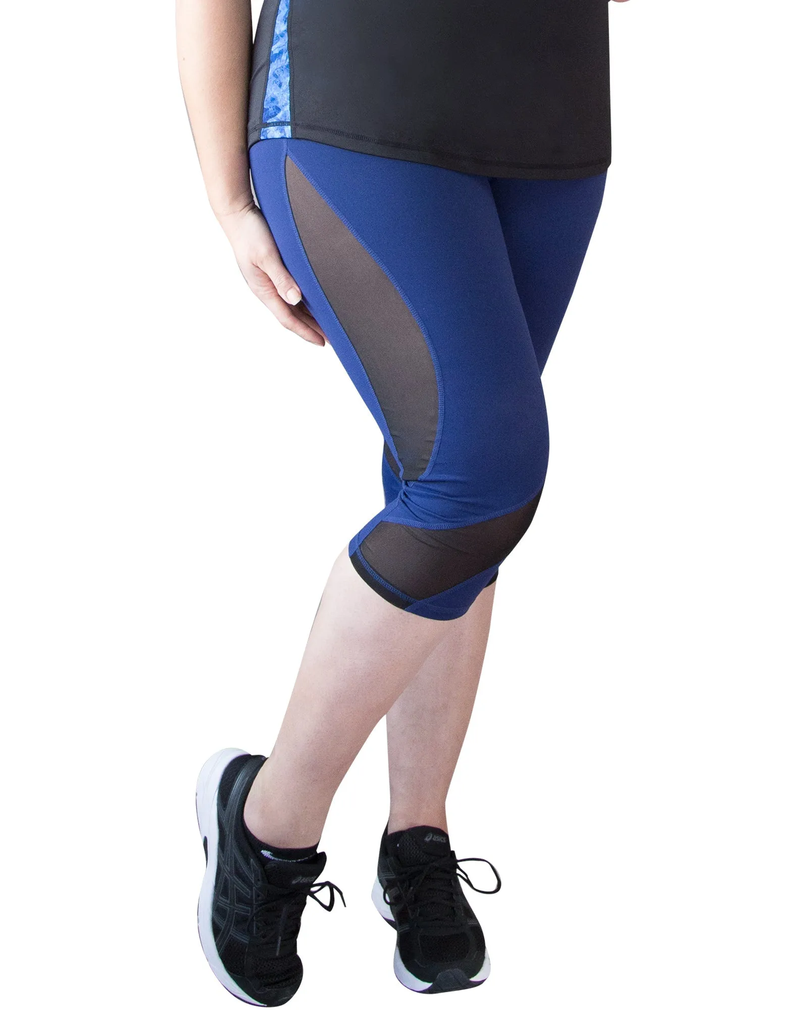 Mesh Sculpt Tights - Blue