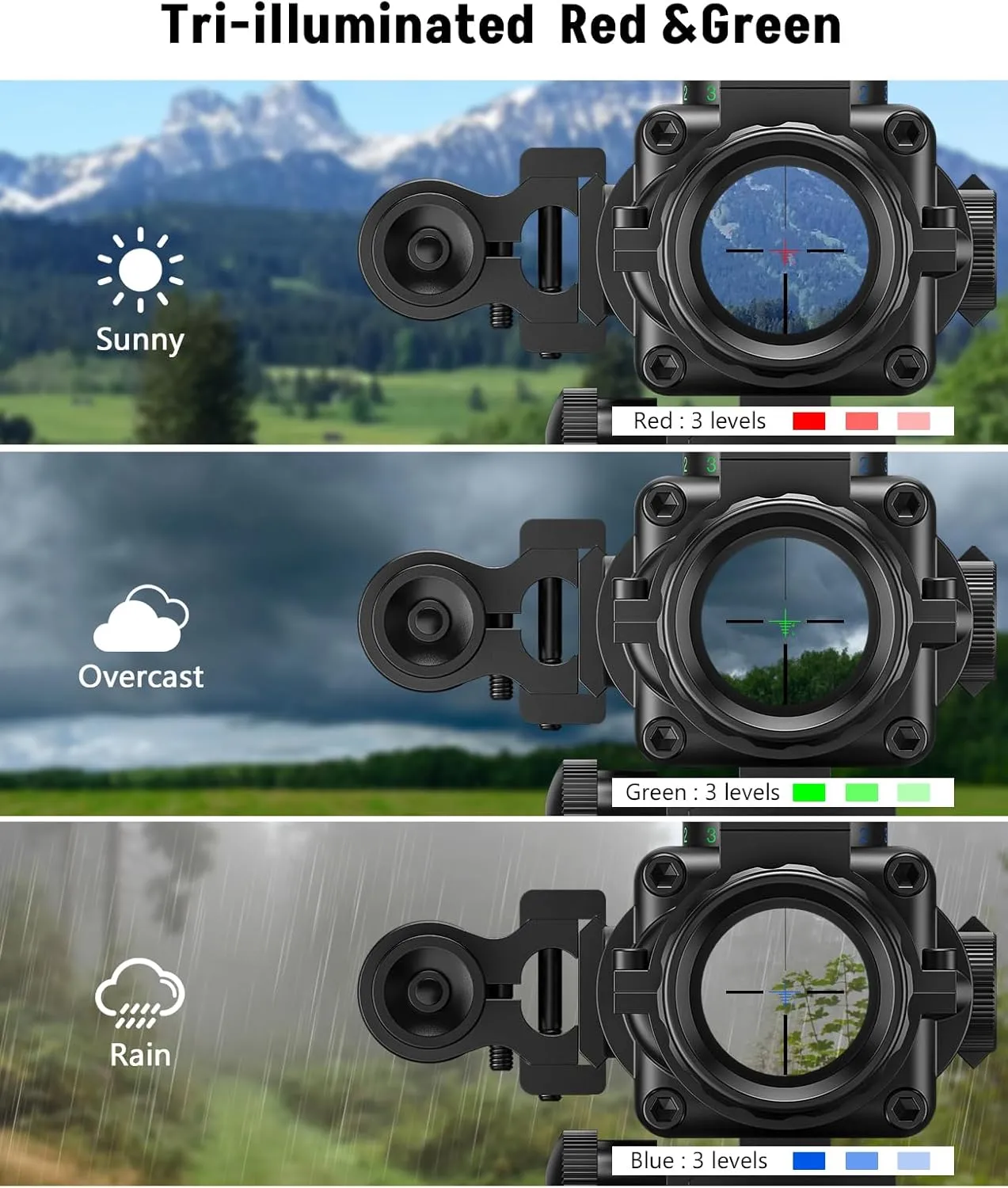 MidTen 4x32 Prism Tactical Rifle Scope with Laser