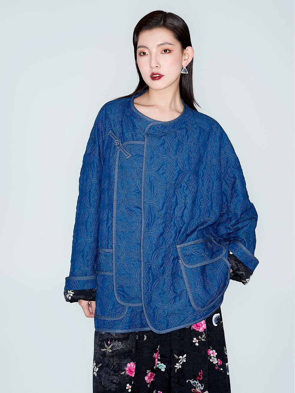 MUKZIN Linglong "Shaking plum shadows" Improved Cotton Coat