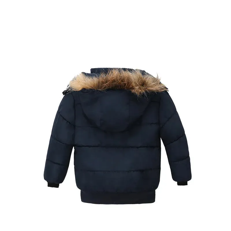 New Children's Cotton Padded Clothes Thickened Hooded Coat