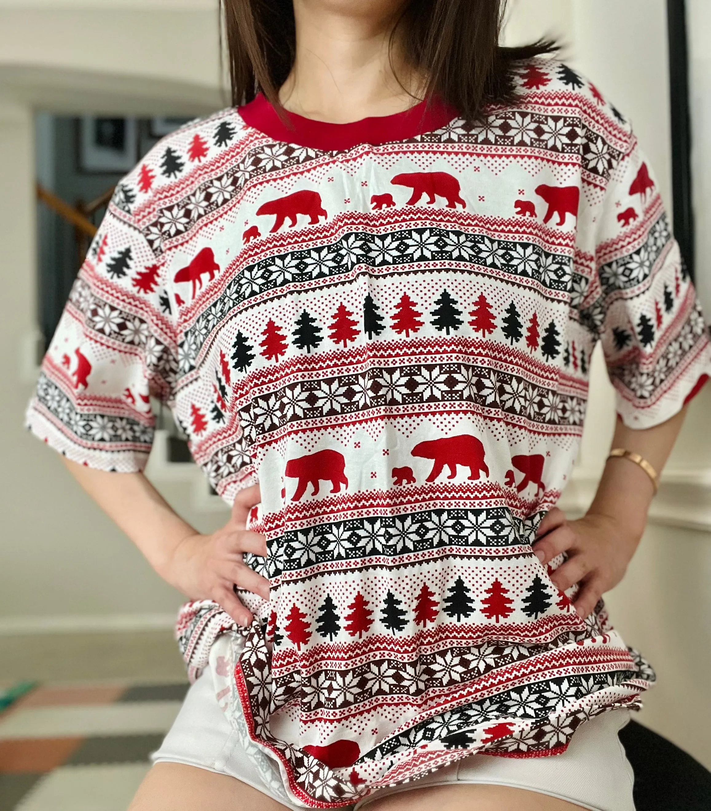 North Pole Polar Bears Christmas Owner and Pet Family Matching Sweatshirt