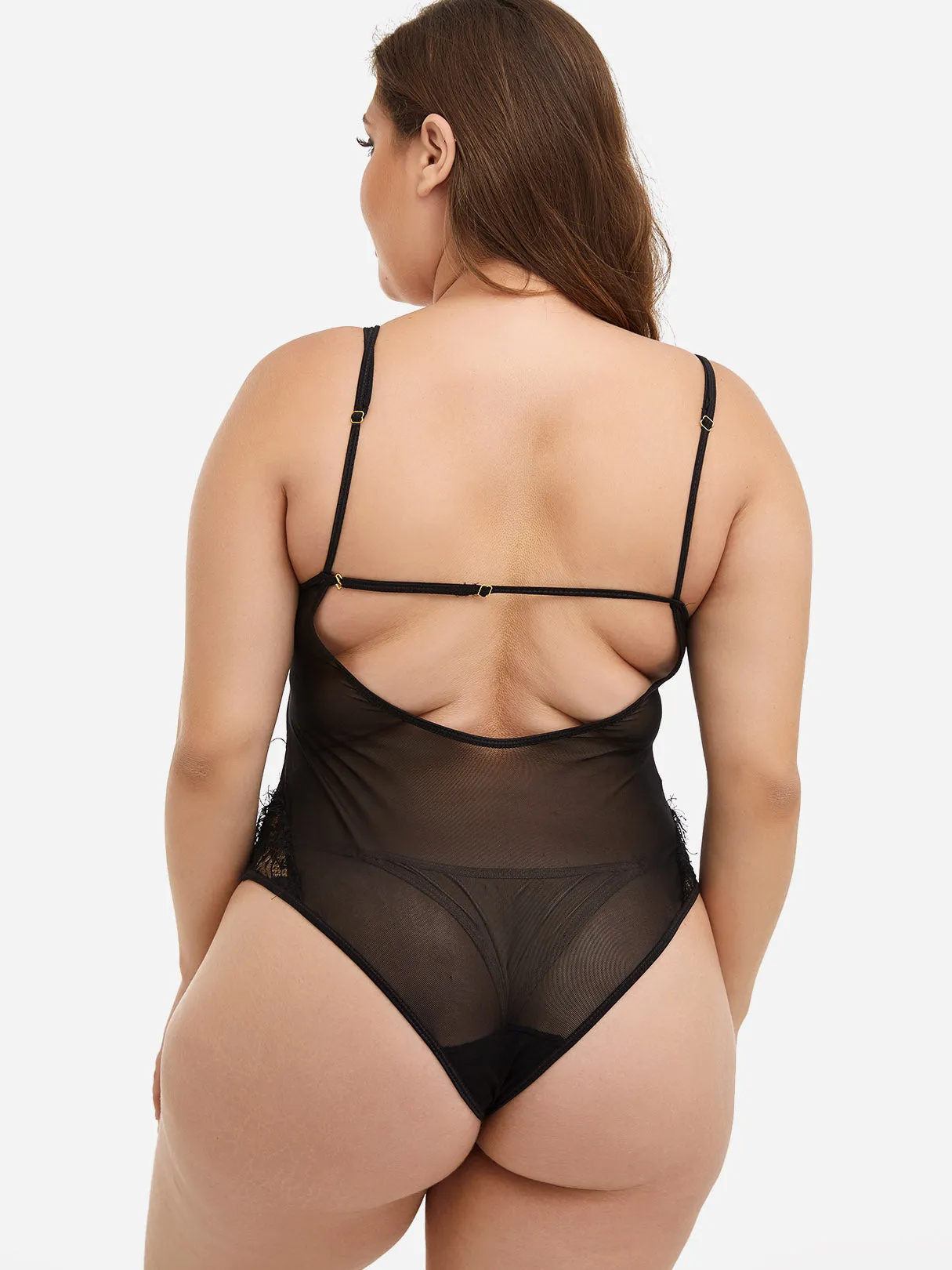 OEM ODM Plain Lace See Through Black Oversized Intimates