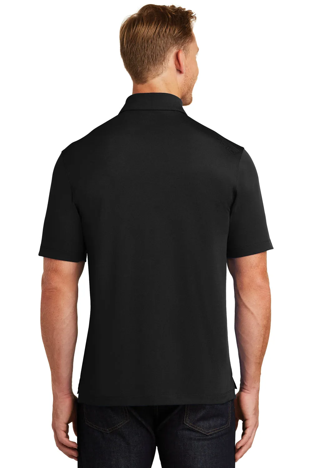 Ogio Mens Fuse Moisture Wicking Short Sleeve Polo Shirt w/ Pocket - Blacktop - Closeout