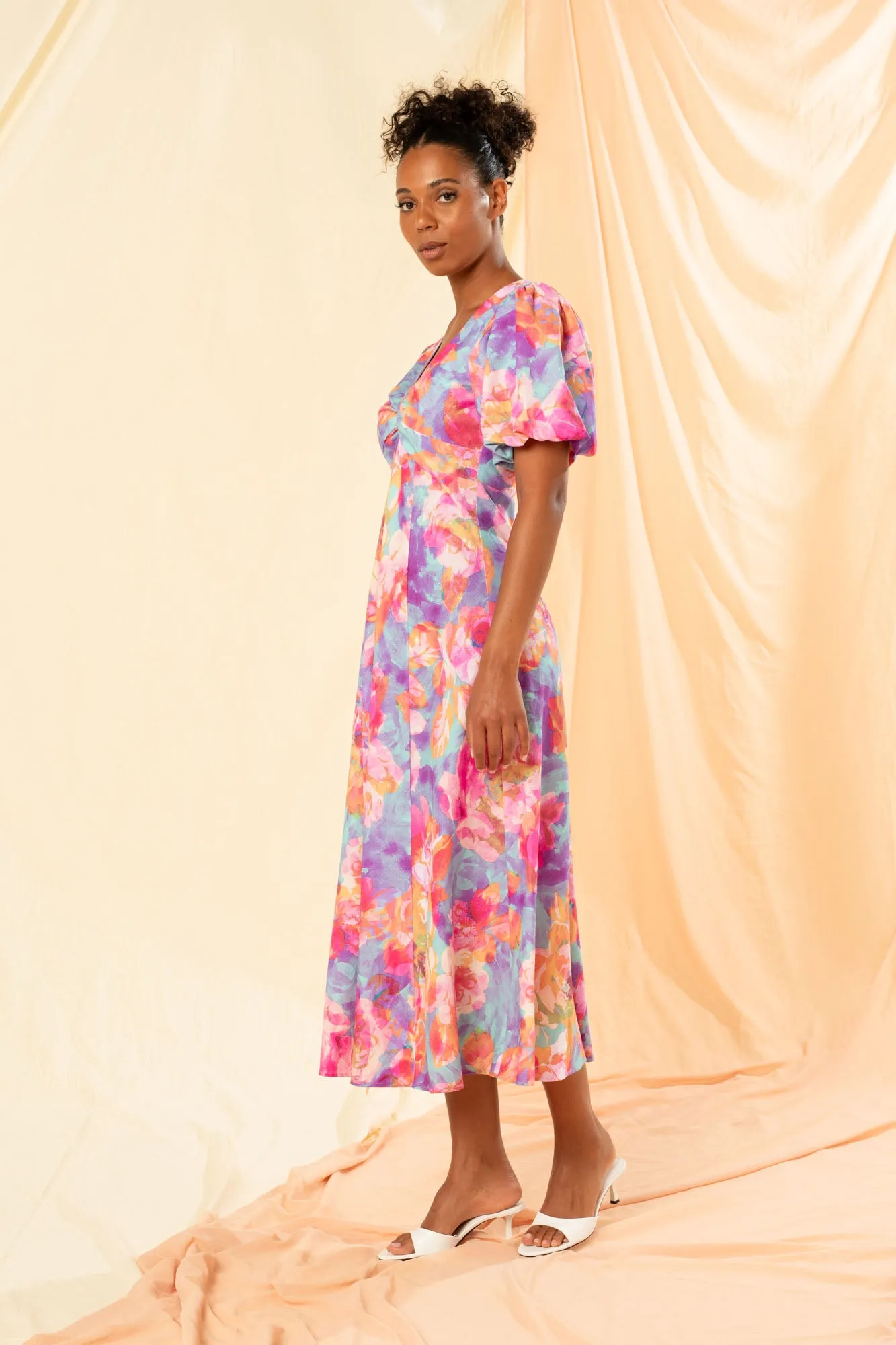 Oliva Twist Front Maxi Dress