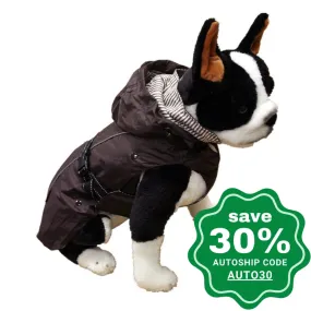 One for Pets - All-Weather Dog Coat with Removable Fleece - Brown - 10"