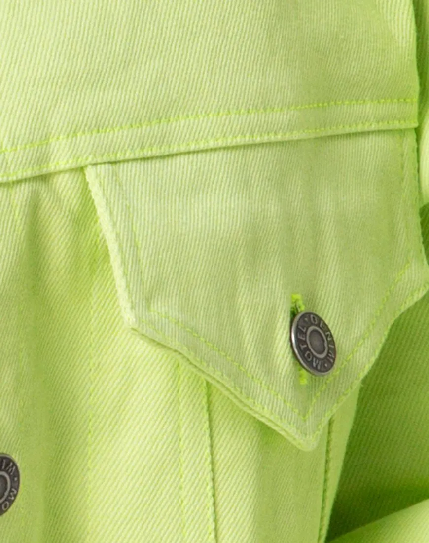 Oversize Denim Jacket in Lime