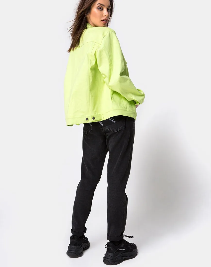 Oversize Denim Jacket in Lime