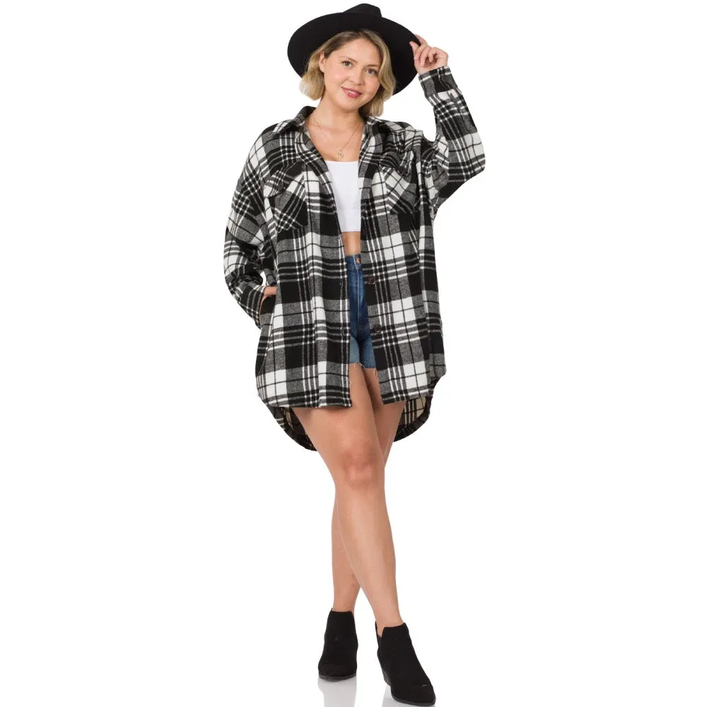 Oversized Black & White Plaid Shacket