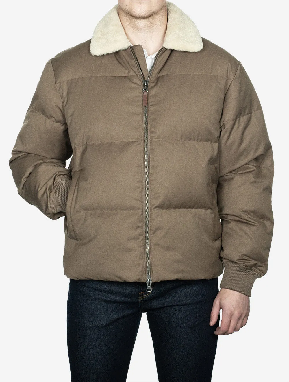 Padded Flannel Puffer Jacket Desert Brown