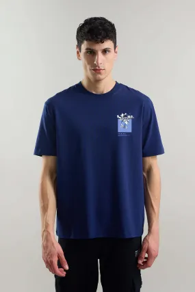 Periwinkle Navy Relaxed Fit T-shirt-Ultra Soft