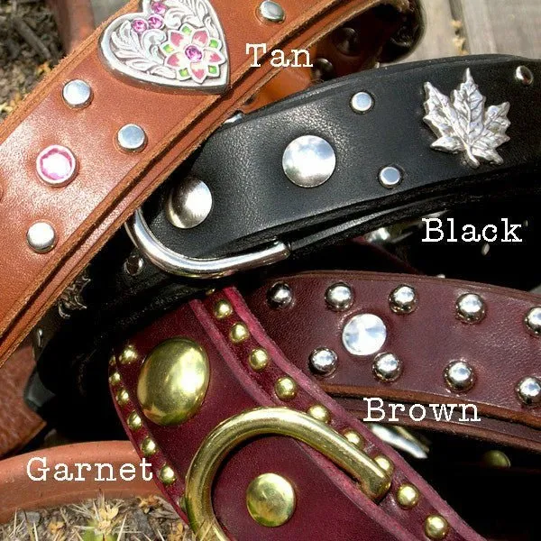 Personalized Leather Dog Collar Celtic