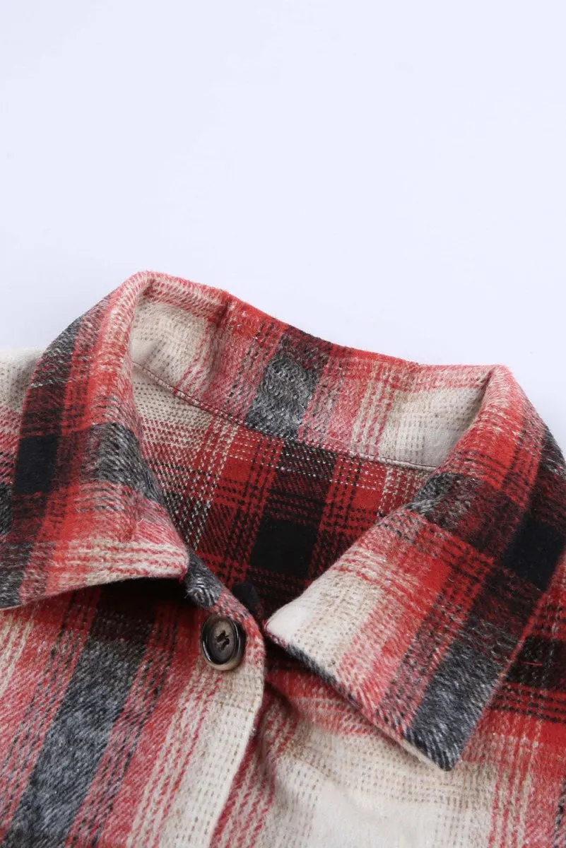 Plaid Red and Navy Shacket