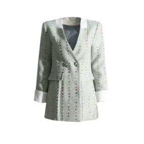 Pre Order:  Formal Tweed Front False Pocket Coat