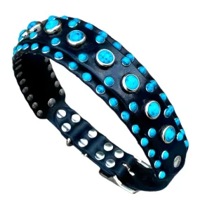 PREMADE Ultra Studded Turquoise Dog Collar