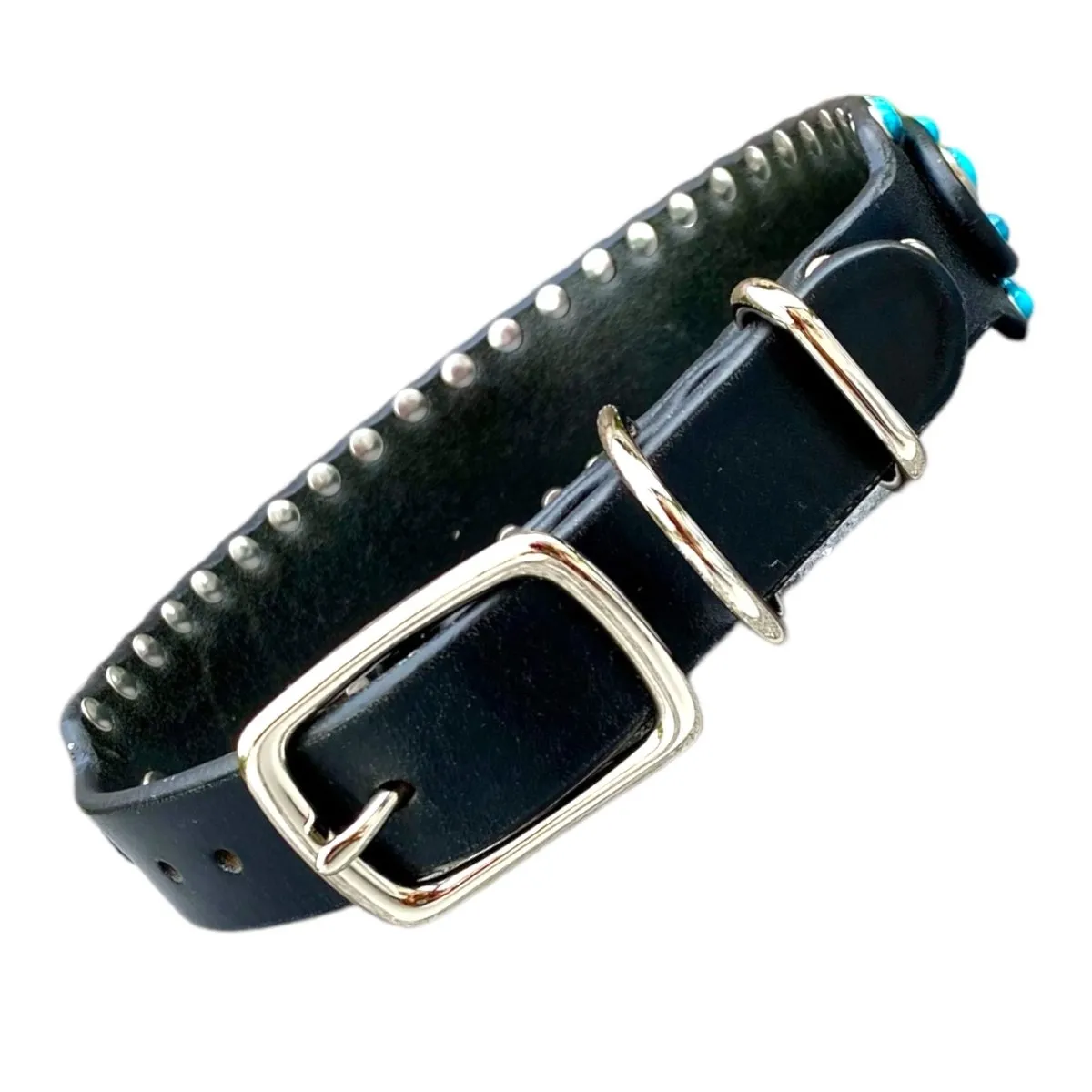 PREMADE Ultra Studded Turquoise Dog Collar