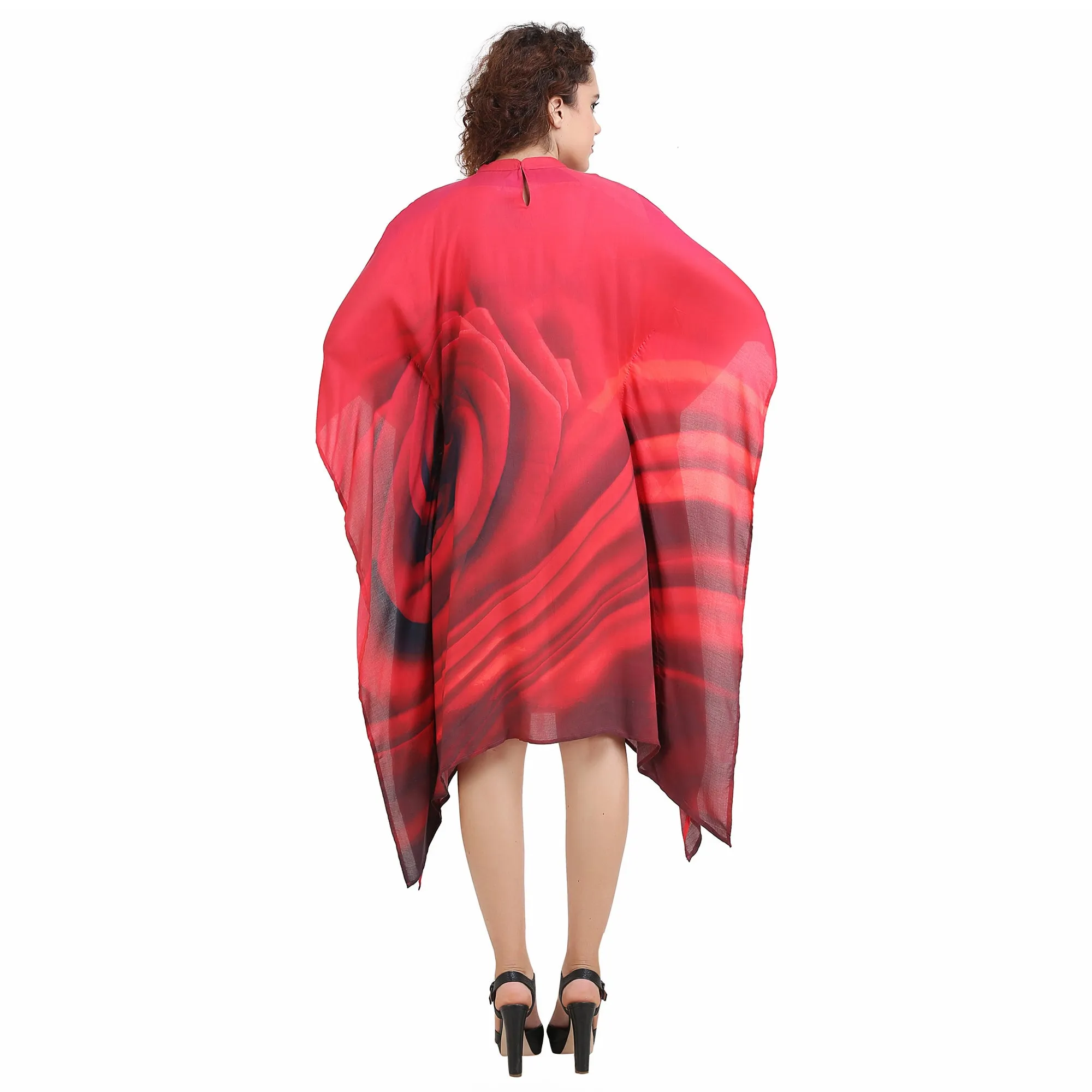 Red Roses Abstract Dress - (Clearance - Final Sale)