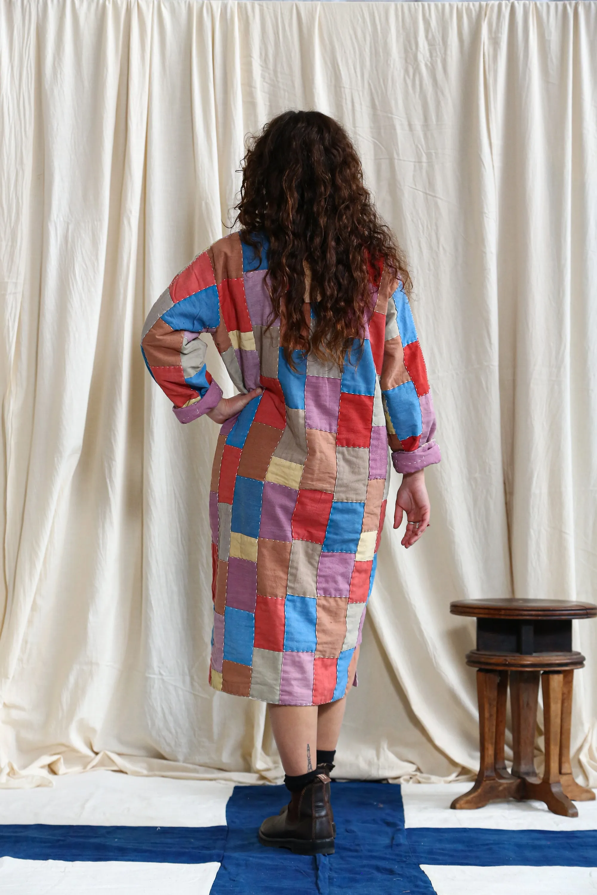 Reversible Coat Patchwork Lac Dye