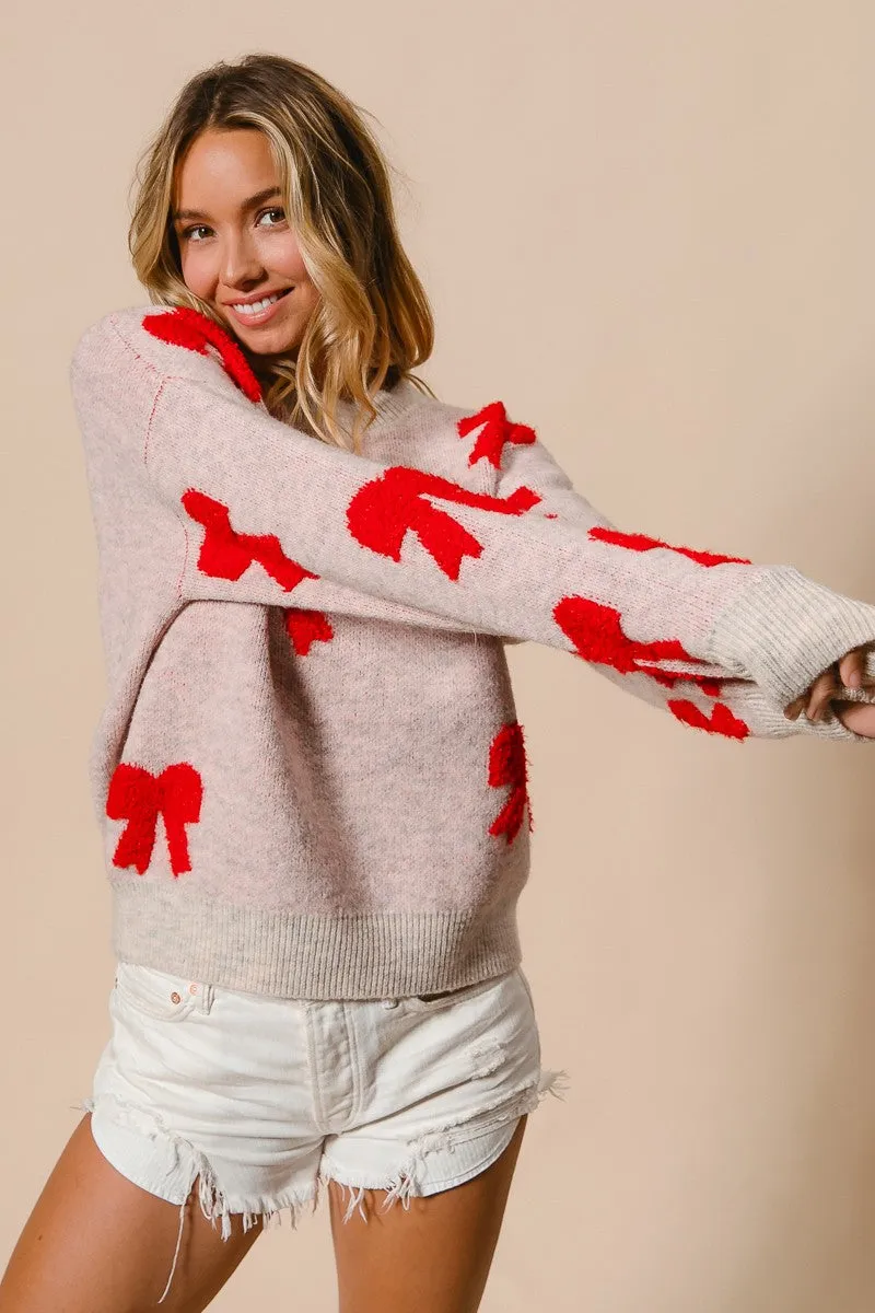 Ribbon Bow Pattern Sweater